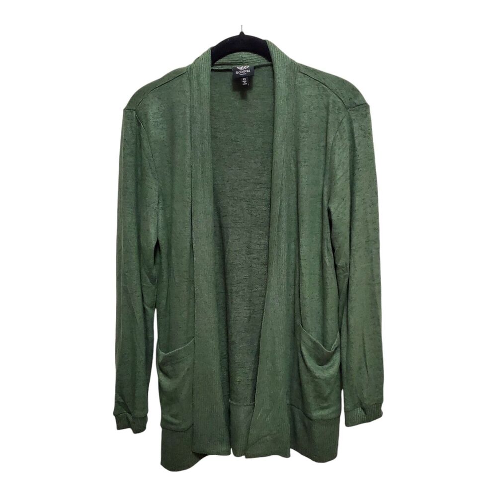 Bobeau Cardigan Womens Size Petite Small Green Soft Cozy Office Casual